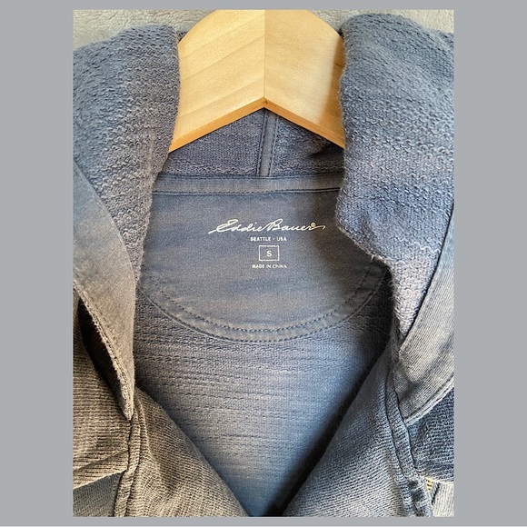 🎉Eddie Bauer Moto Style Hooded Sweatshirt Jacket, Women’s Size SM, Washed… - Picture 4 of 5